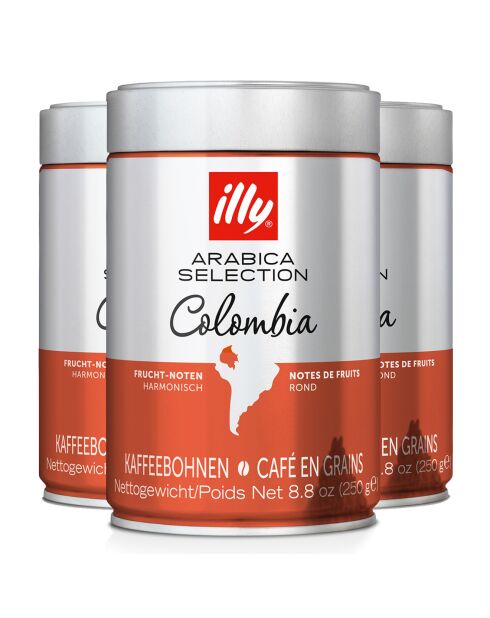 3 Boîtes de café grains Arabica Sélection Colombie - 3x250 gr